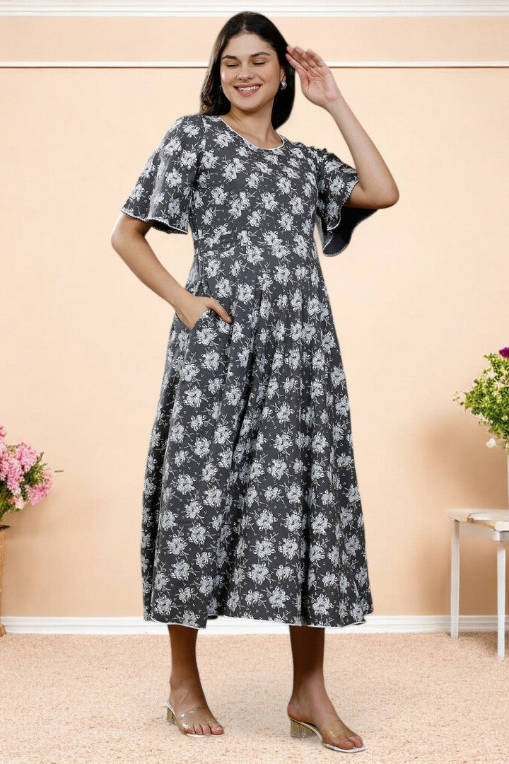 PolyCotton Printed Maternity Kurta – Designed for Pregnancy & Nursing