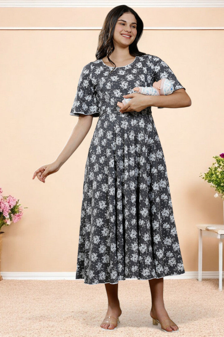 PolyCotton Printed Maternity Kurta – Designed for Pregnancy & Nursing