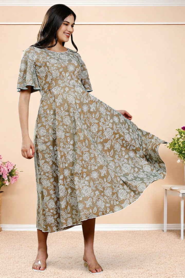 PolyCotton Printed Maternity Kurta – Designed for Pregnancy & Nursing