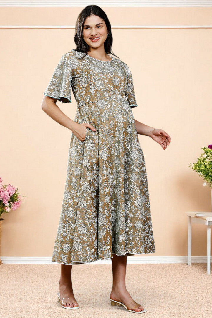PolyCotton Printed Maternity Kurta – Designed for Pregnancy & Nursing