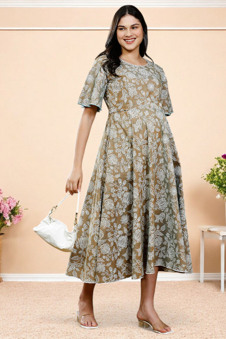 PolyCotton Printed Maternity Kurta – Designed for Pregnancy & Nursing