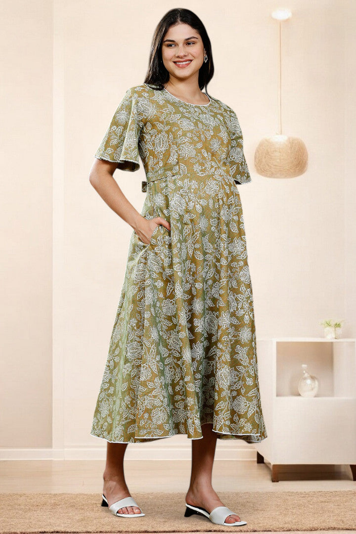 PolyCotton Printed Maternity Kurta – Designed for Pregnancy & Nursing