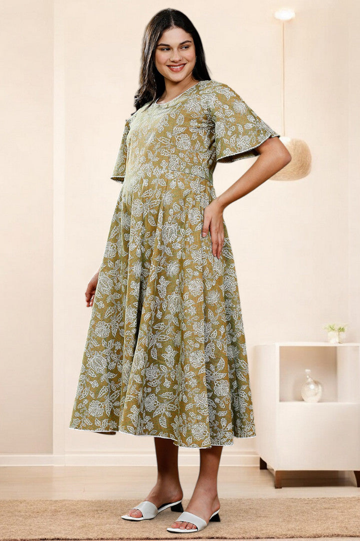 PolyCotton Printed Maternity Kurta – Designed for Pregnancy & Nursing