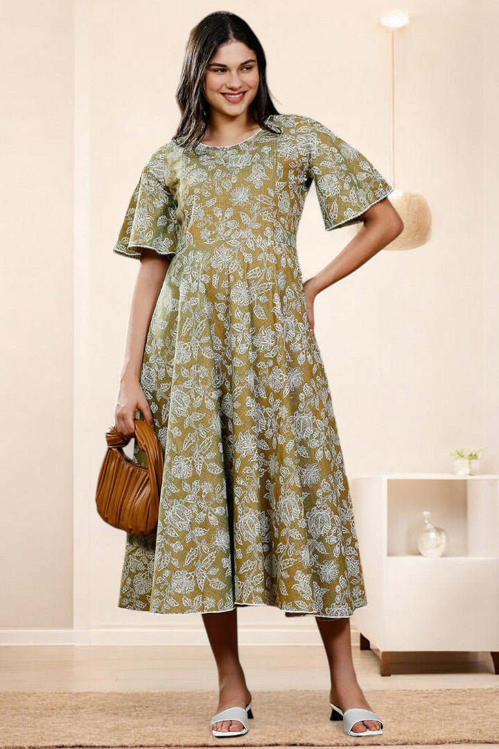 PolyCotton Printed Maternity Kurta – Designed for Pregnancy & Nursing