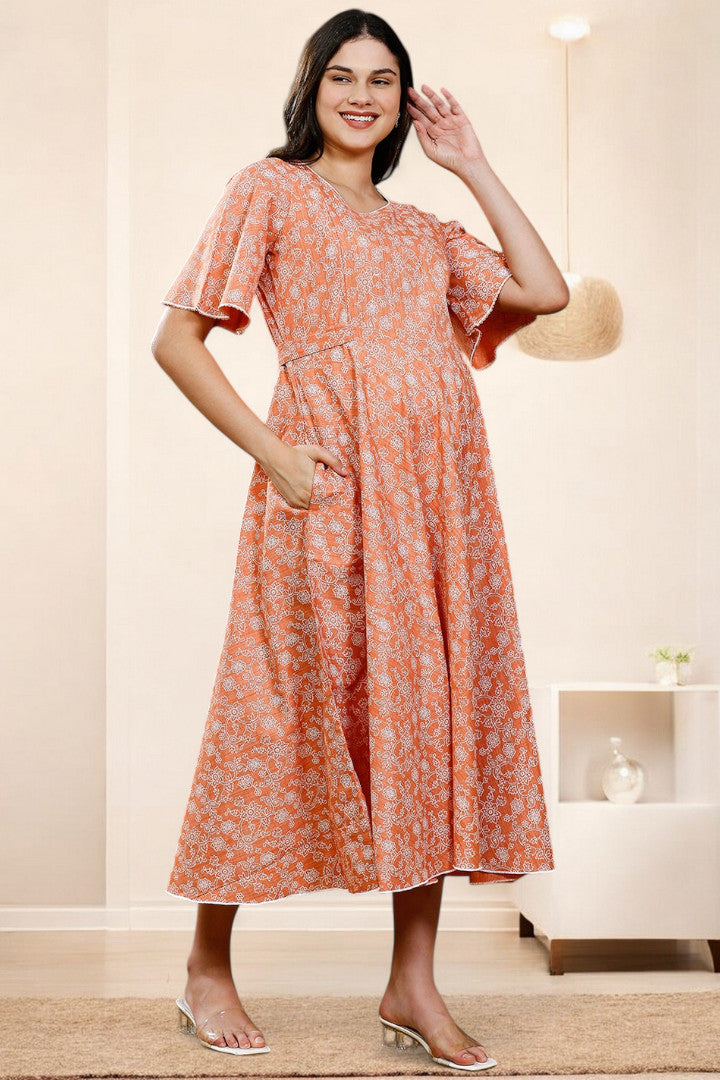 PolyCotton Printed Maternity Kurta – Designed for Pregnancy & Nursing