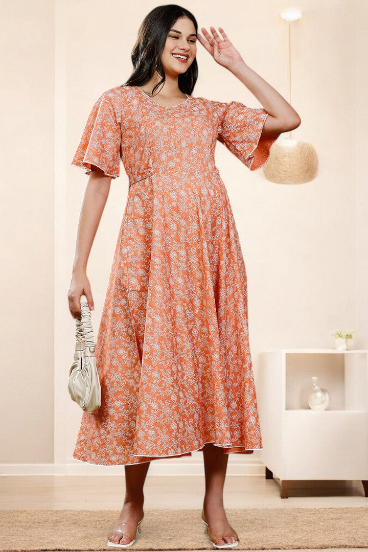 PolyCotton Printed Maternity Kurta – Designed for Pregnancy & Nursing