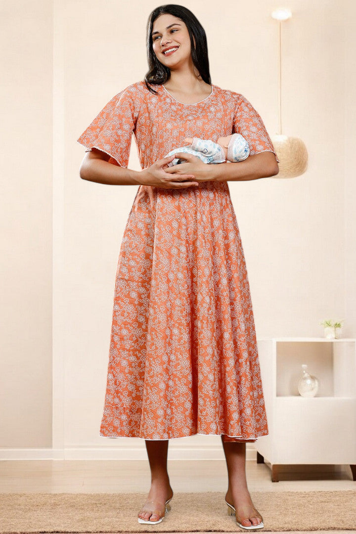 PolyCotton Printed Maternity Kurta – Designed for Pregnancy & Nursing