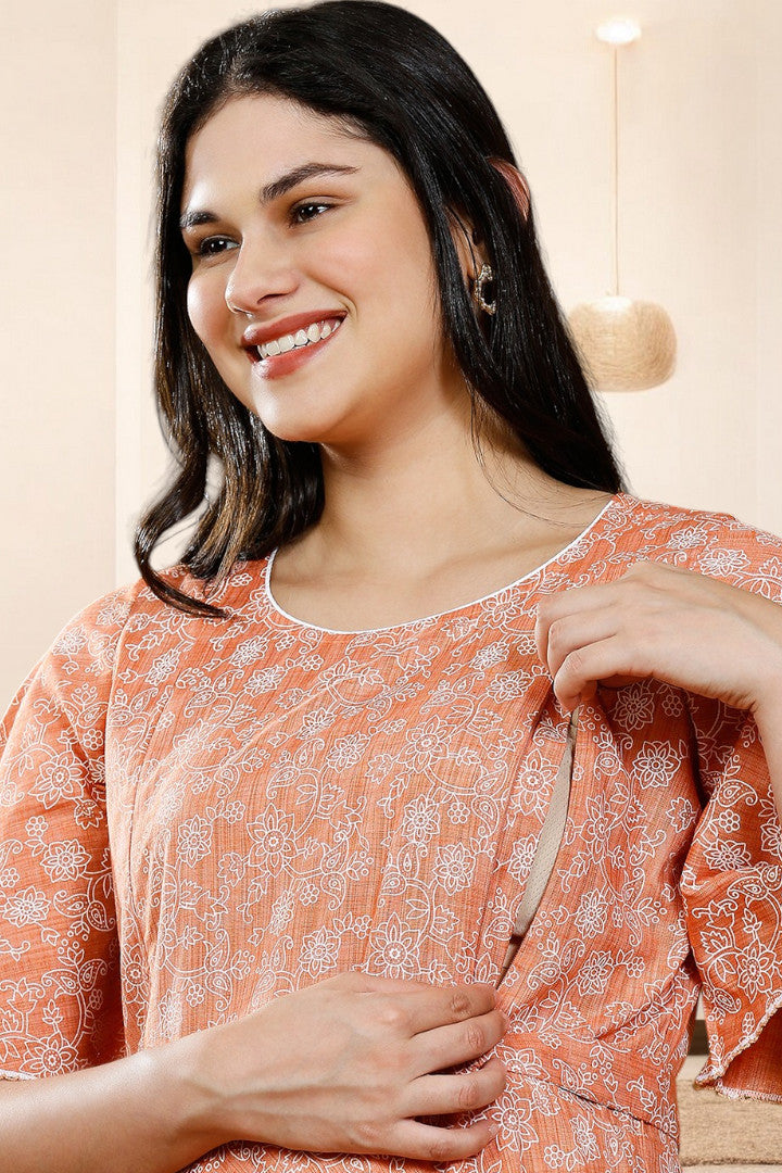 PolyCotton Printed Maternity Kurta – Designed for Pregnancy & Nursing