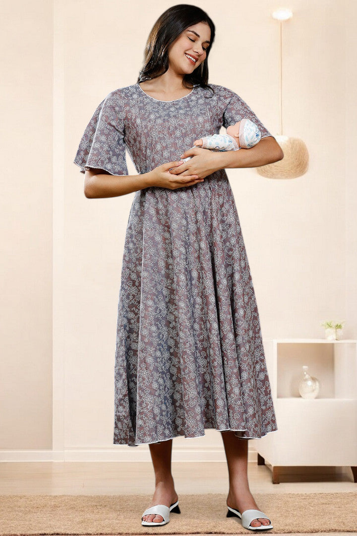 PolyCotton Printed Maternity Kurta – Designed for Pregnancy & Nursing