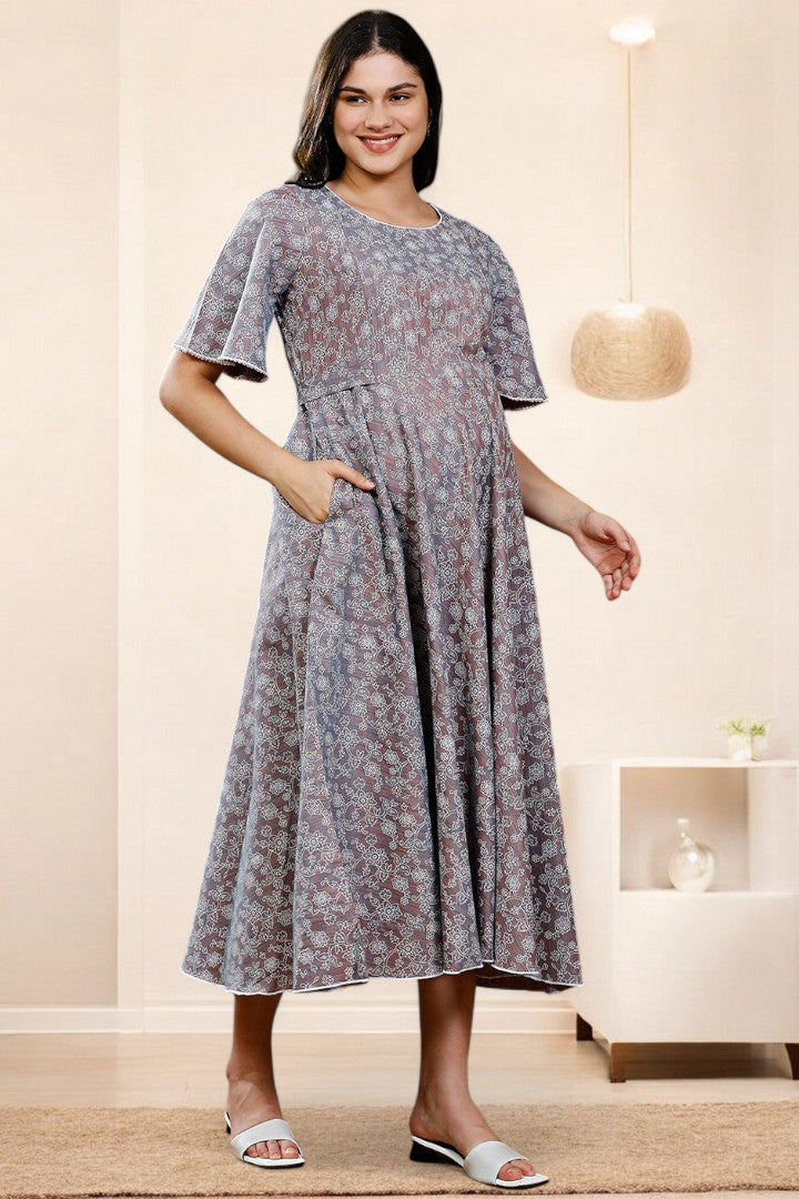 PolyCotton Printed Maternity Kurta – Designed for Pregnancy & Nursing