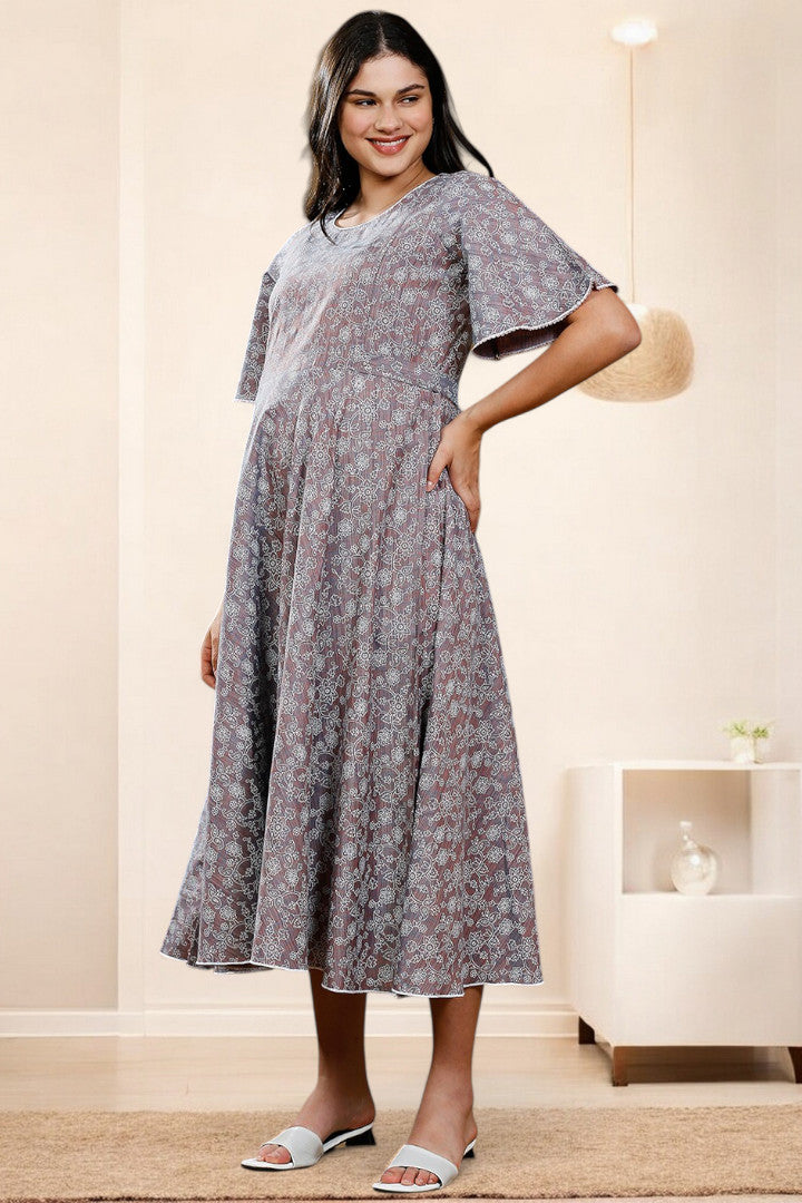 PolyCotton Printed Maternity Kurta – Designed for Pregnancy & Nursing