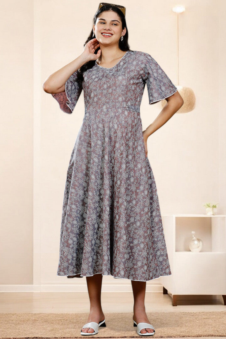 PolyCotton Printed Maternity Kurta – Designed for Pregnancy & Nursing