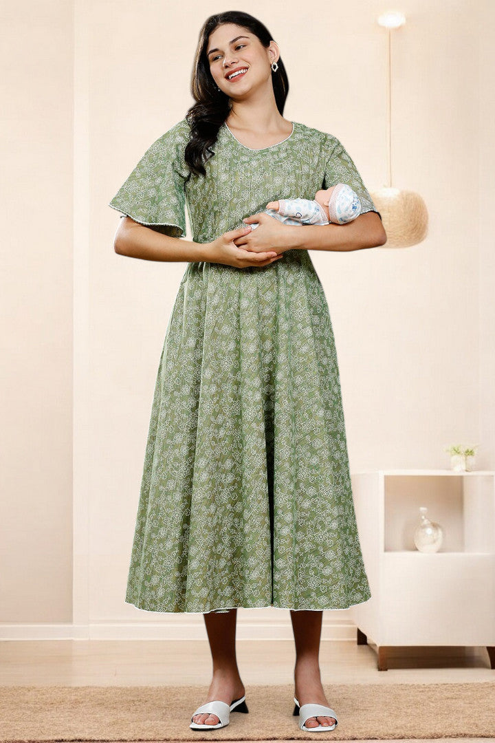 PolyCotton Printed Maternity Kurta – Designed for Pregnancy & Nursing
