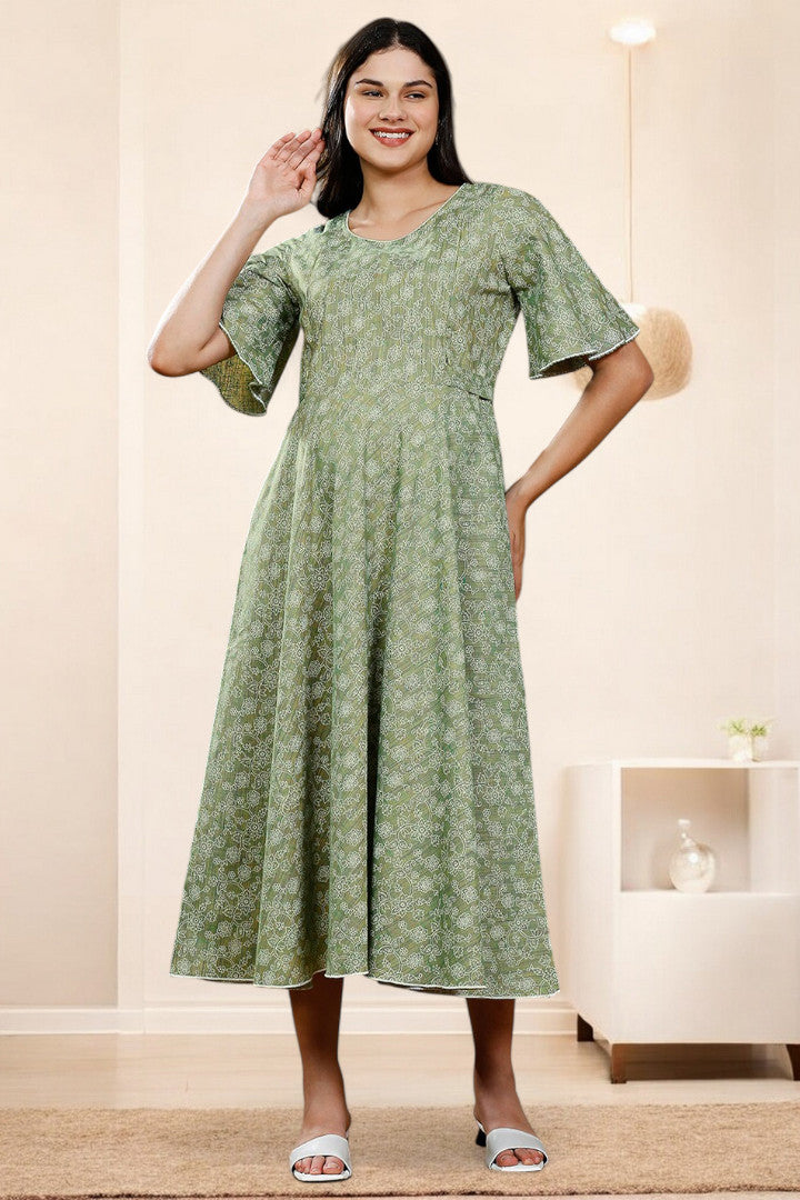PolyCotton Printed Maternity Kurta – Designed for Pregnancy & Nursing