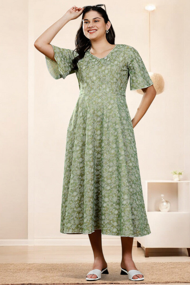 PolyCotton Printed Maternity Kurta – Designed for Pregnancy & Nursing