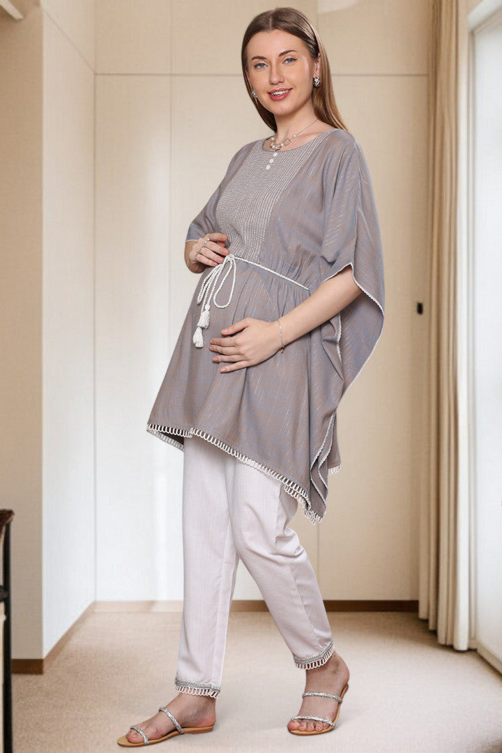 Embroidered Maternity Kaftan Pant – Designed for Pregnancy & Nursing