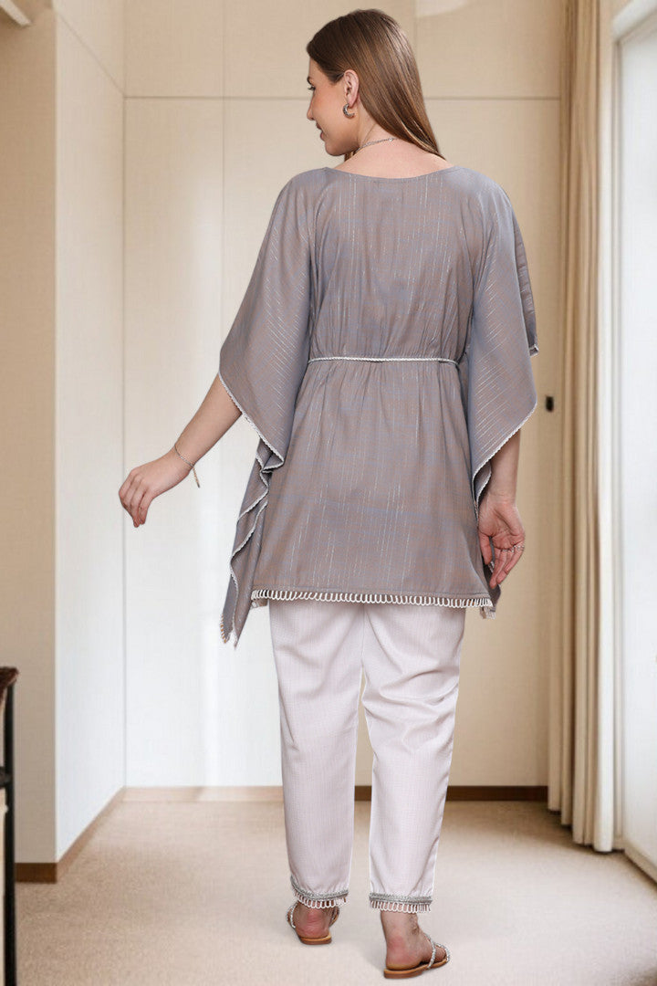 Embroidered Maternity Kaftan Pant – Designed for Pregnancy & Nursing