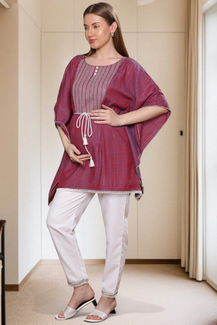 Embroidered Maternity Kaftan Pant – Designed for Pregnancy & Nursing