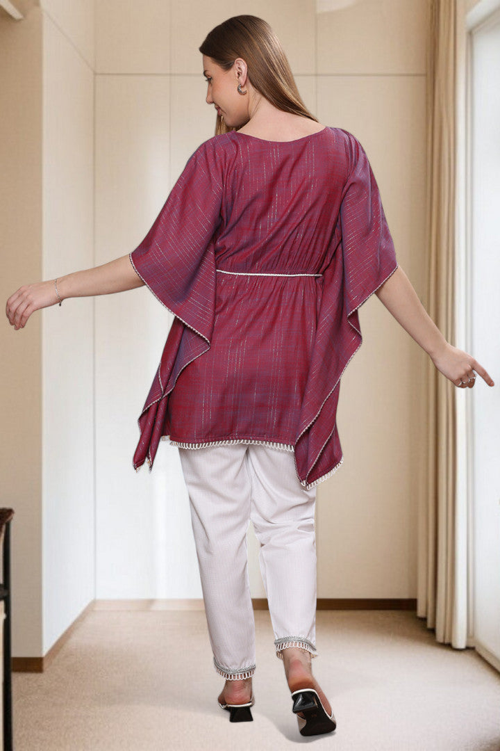 Embroidered Maternity Kaftan Pant – Designed for Pregnancy & Nursing