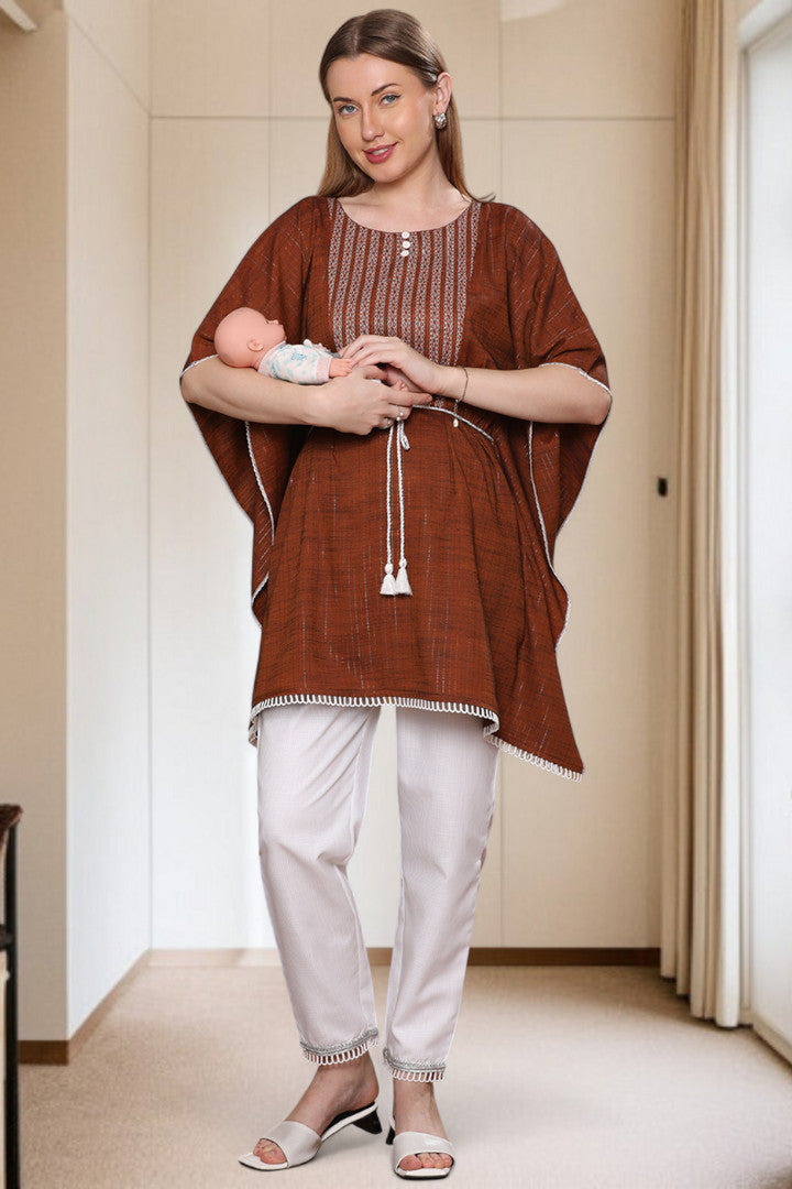 Embroidered Maternity Kaftan Pant – Designed for Pregnancy & Nursing