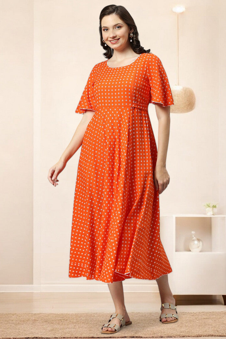 Rayon Printed Maternity Kurta – Designed for Pregnancy & Nursing