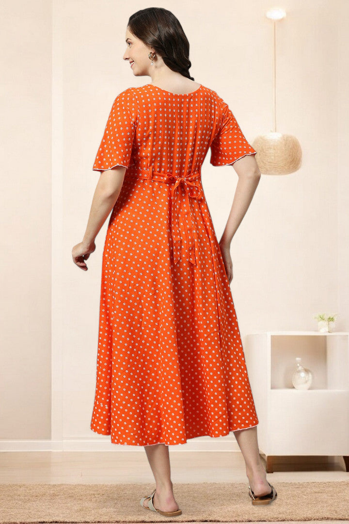Rayon Printed Maternity Kurta – Designed for Pregnancy & Nursing