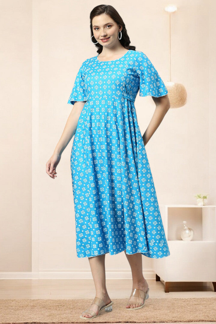 Rayon Printed Maternity Kurta – Designed for Pregnancy & Nursing