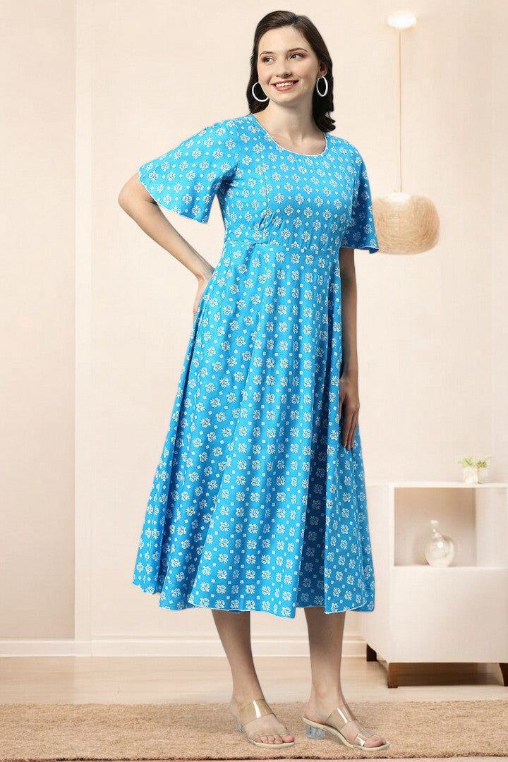 Rayon Printed Maternity Kurta – Designed for Pregnancy & Nursing