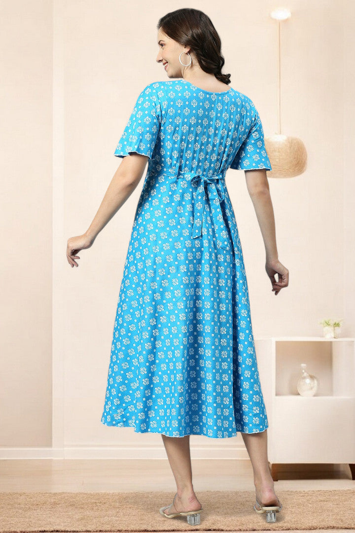 Rayon Printed Maternity Kurta – Designed for Pregnancy & Nursing