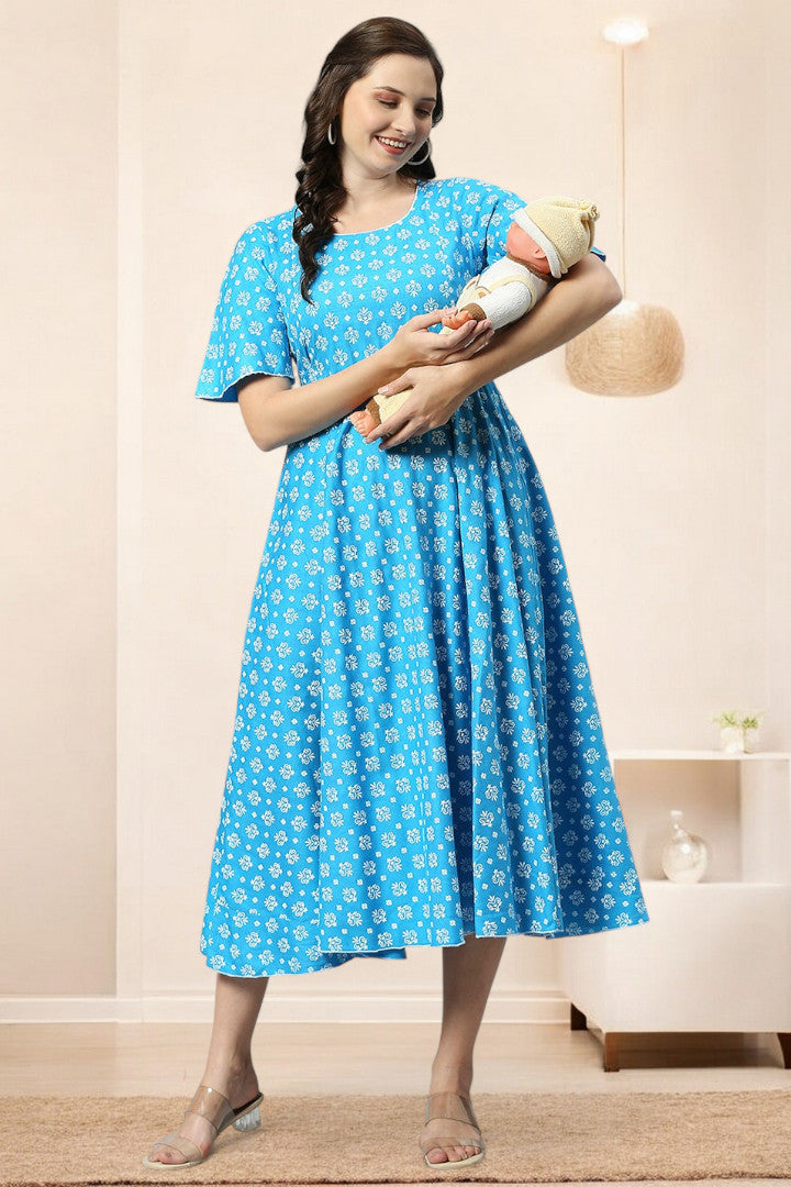 Rayon Printed Maternity Kurta – Designed for Pregnancy & Nursing