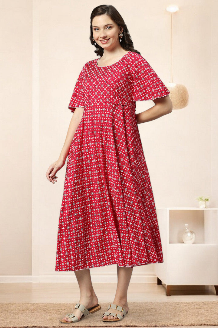 Rayon Printed Maternity Kurta – Designed for Pregnancy & Nursing