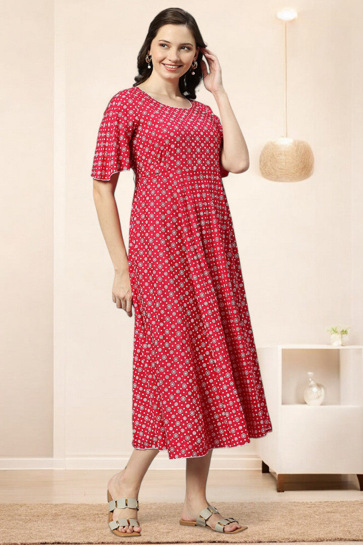 Rayon Printed Maternity Kurta – Designed for Pregnancy & Nursing