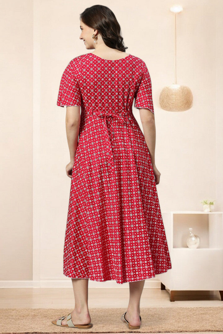 Rayon Printed Maternity Kurta – Designed for Pregnancy & Nursing