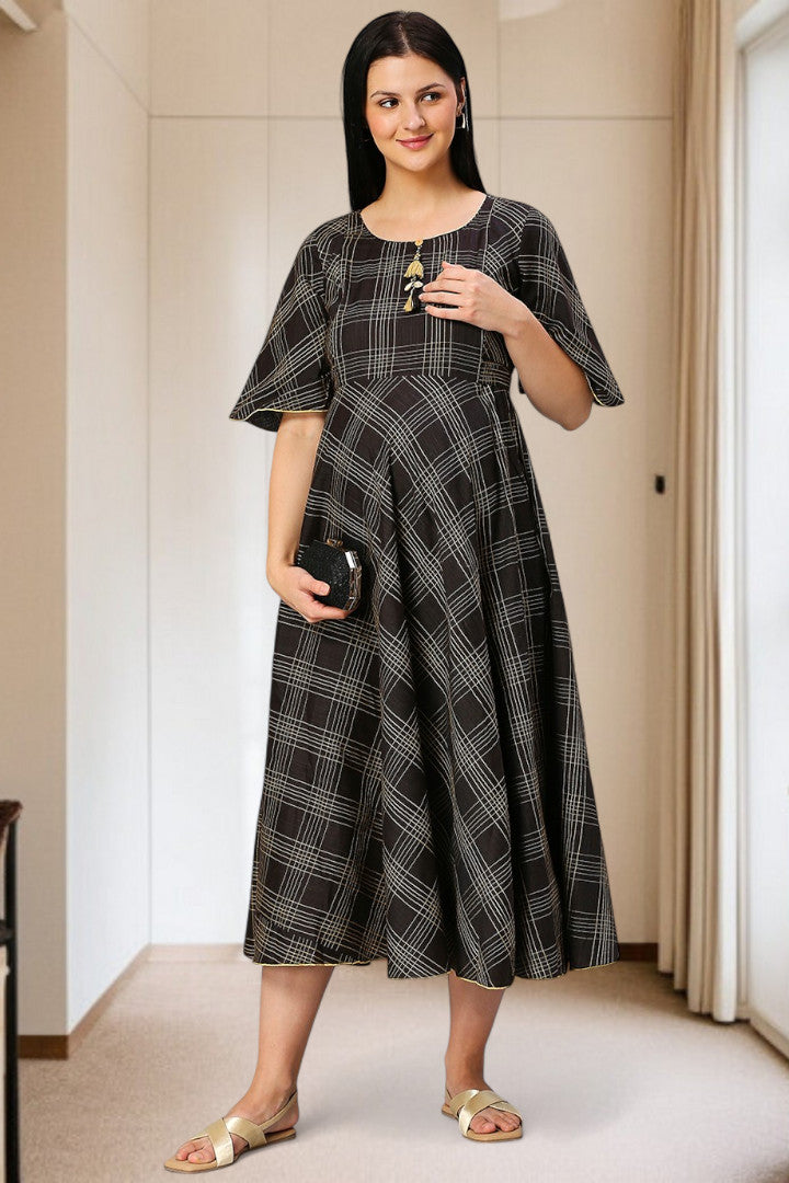 Cotton Printed Maternity Kurta – Designed for Pregnancy & Nursing