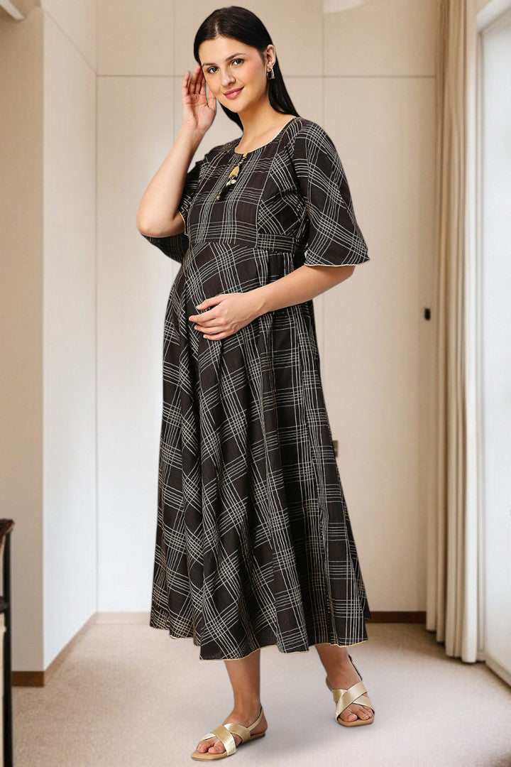 Cotton Printed Maternity Kurta – Designed for Pregnancy & Nursing