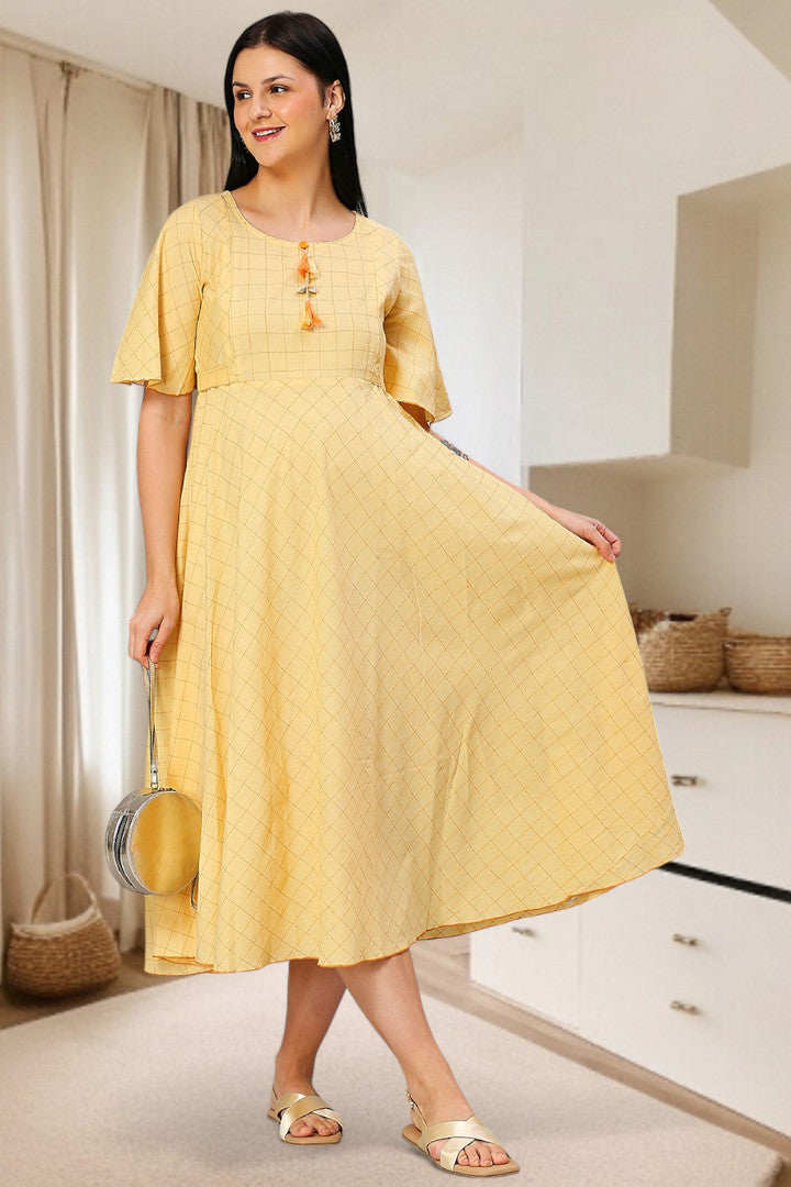 Cotton Printed Maternity Kurta – Designed for Pregnancy & Nursing