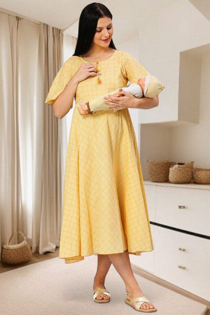 Cotton Printed Maternity Kurta – Designed for Pregnancy & Nursing