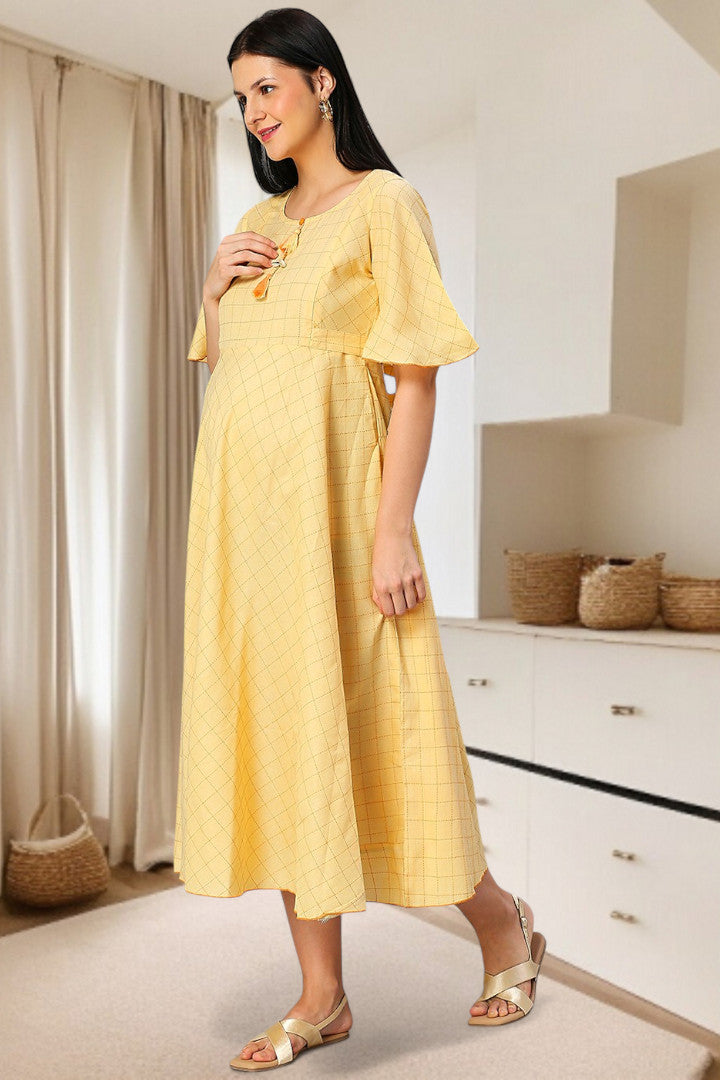 Cotton Printed Maternity Kurta – Designed for Pregnancy & Nursing
