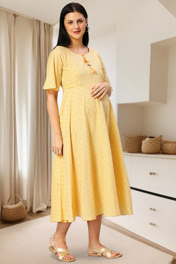 Cotton Printed Maternity Kurta – Designed for Pregnancy & Nursing