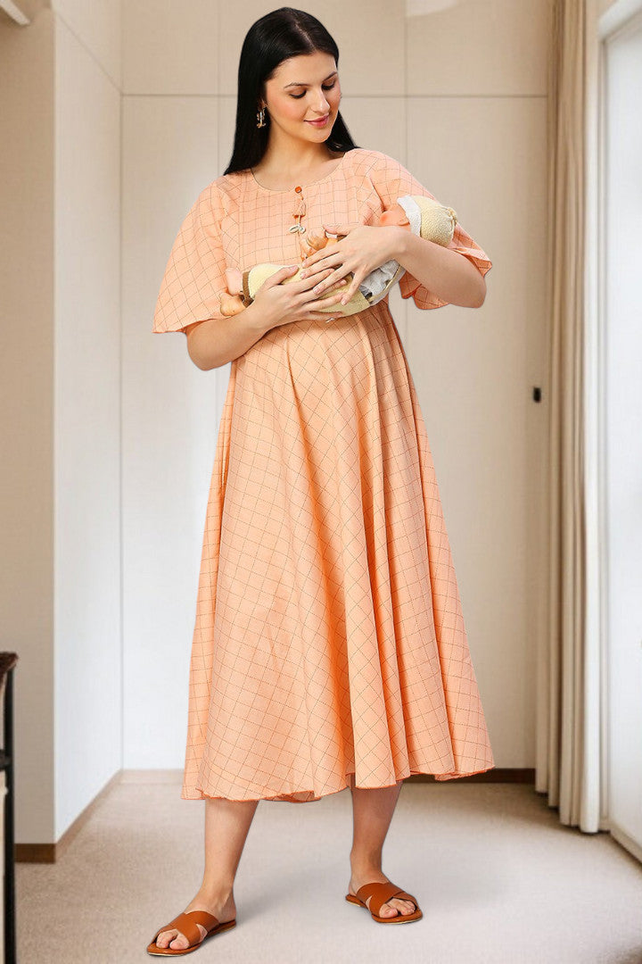 Cotton Printed Maternity Kurta – Designed for Pregnancy & Nursing