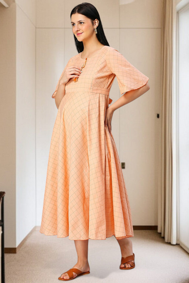 Cotton Printed Maternity Kurta – Designed for Pregnancy & Nursing