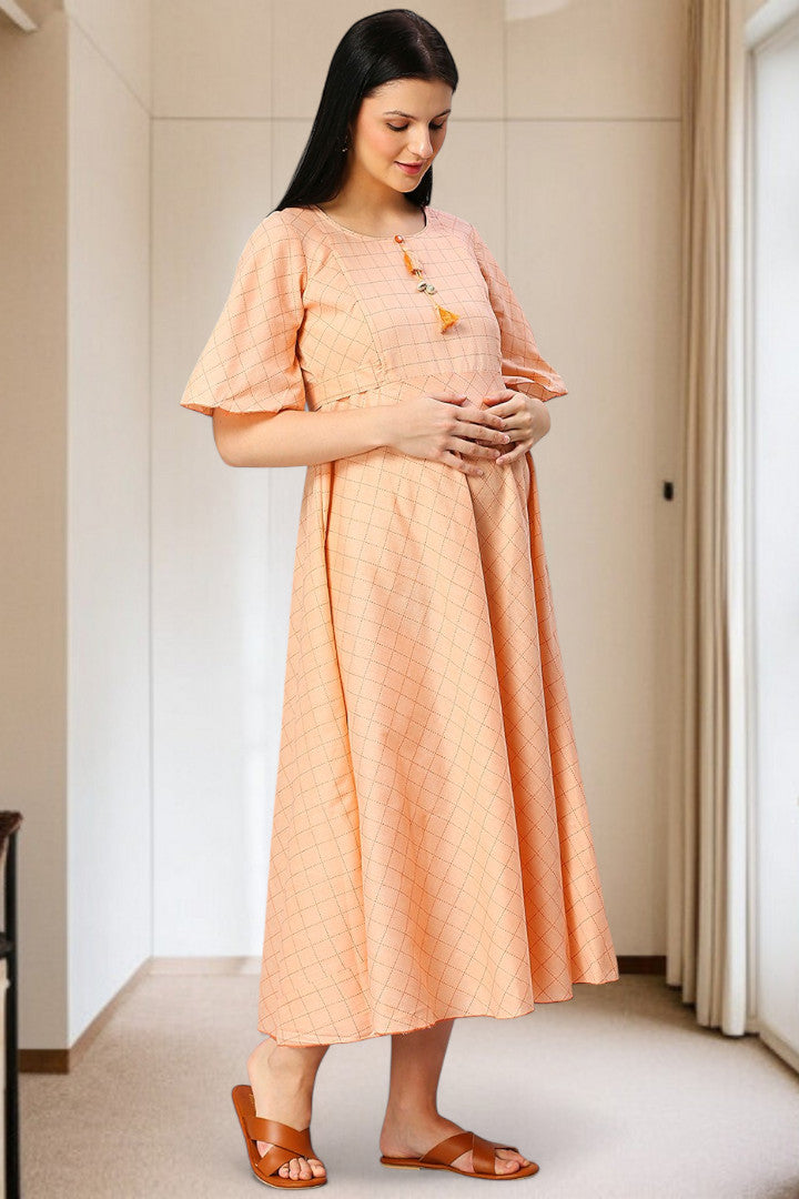 Cotton Printed Maternity Kurta – Designed for Pregnancy & Nursing