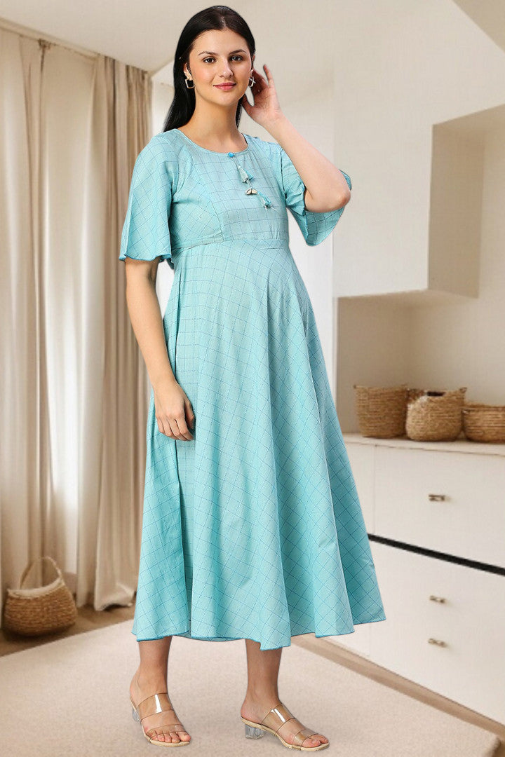 Cotton Printed Maternity Kurta – Designed for Pregnancy & Nursing