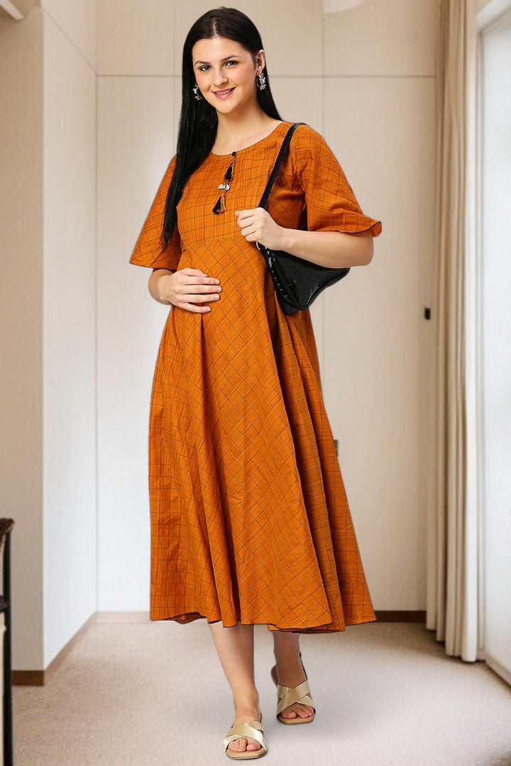 Cotton Printed Maternity Kurta – Designed for Pregnancy & Nursing