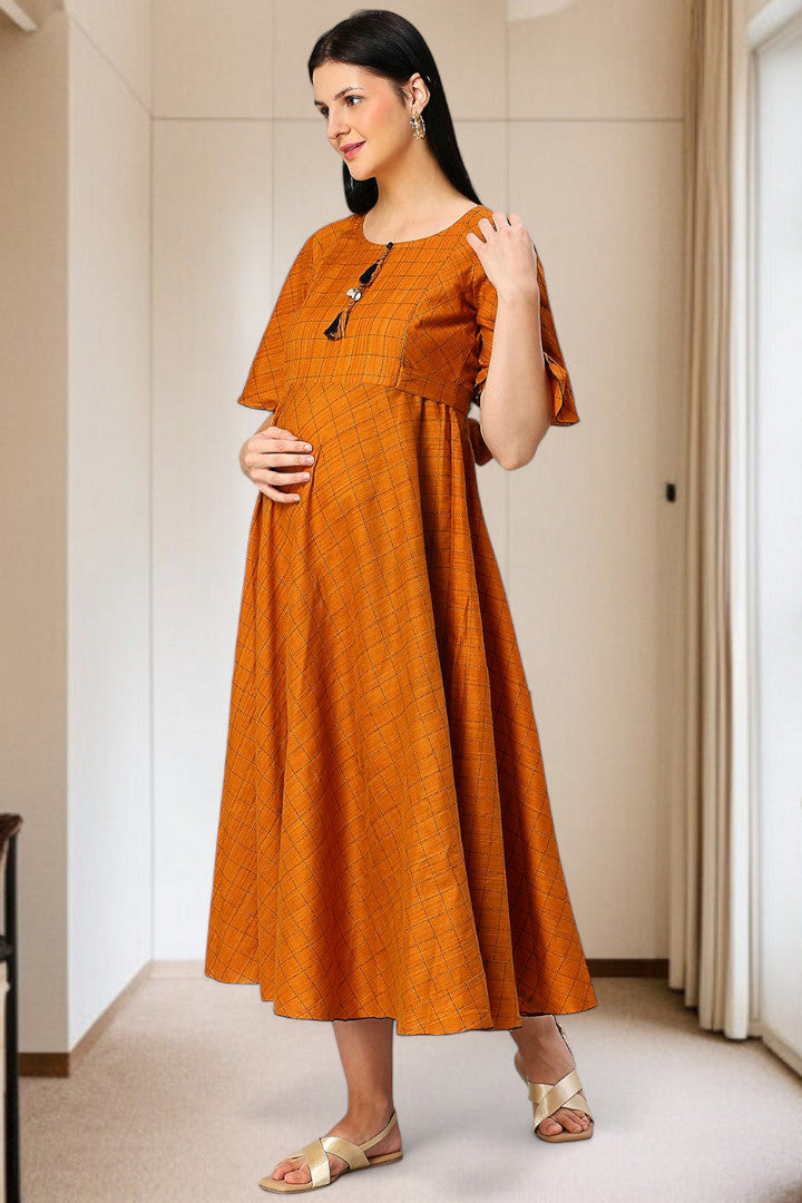Cotton Printed Maternity Kurta – Designed for Pregnancy & Nursing