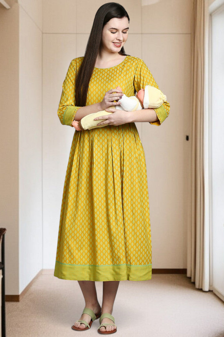 Rayon Printed Maternity Kurta – Designed for Pregnancy & Nursing