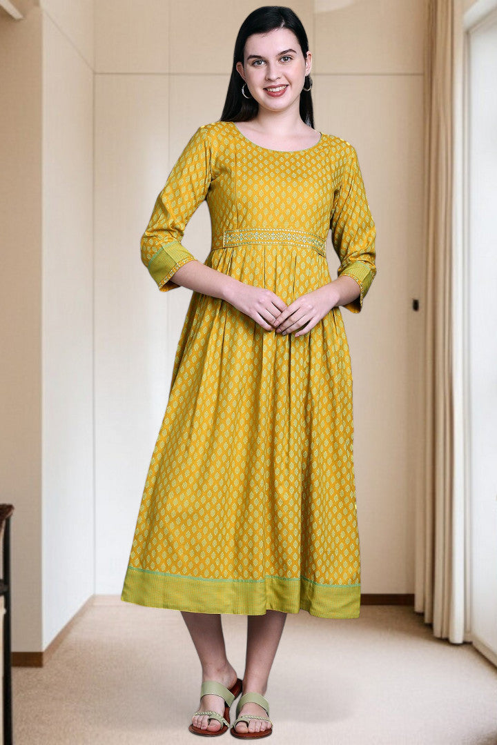 Rayon Printed Maternity Kurta – Designed for Pregnancy & Nursing