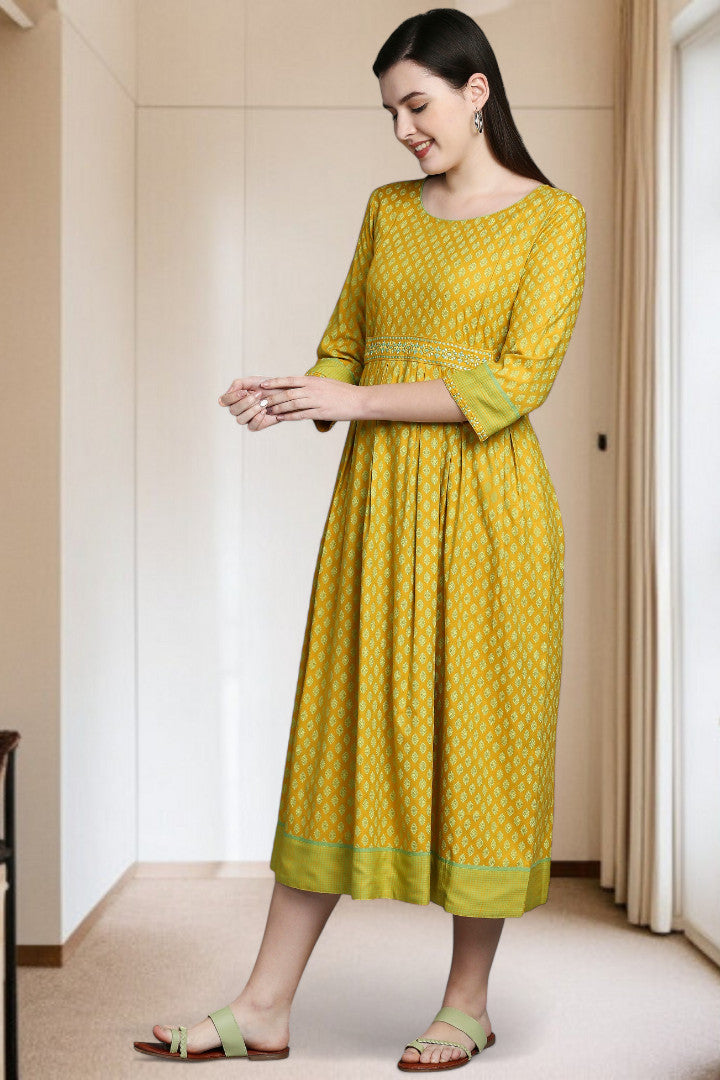 Rayon Printed Maternity Kurta – Designed for Pregnancy & Nursing