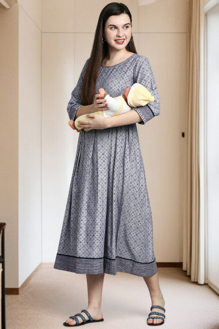 Rayon Printed Maternity Kurta – Designed for Pregnancy & Nursing