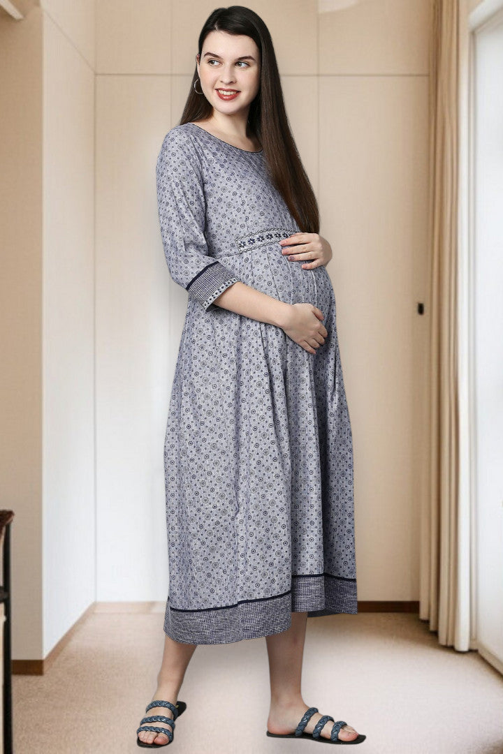 Rayon Printed Maternity Kurta – Designed for Pregnancy & Nursing
